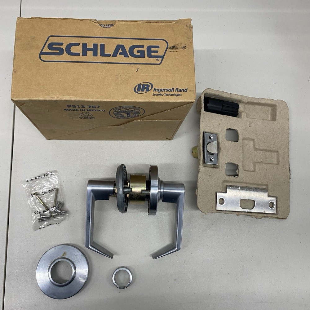 Schlage Passage Latch AL10S SAT 626 Commercial Lever Set USED #3