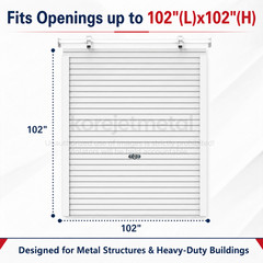 Korejetmetal NEW Manual Rolling Shutter Door (2.6m × 2.6m / 102″ × 102″)