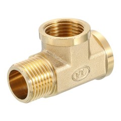 Brass Tee Pipe Fitting, G1/2″ 3 Way T-Connector Fitting Coupler Adapter, 1pcs