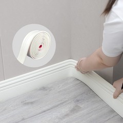 COUKIU Flexible Baseboard Molding Trim, Peel and Stick Rubber Wall Base Moulding