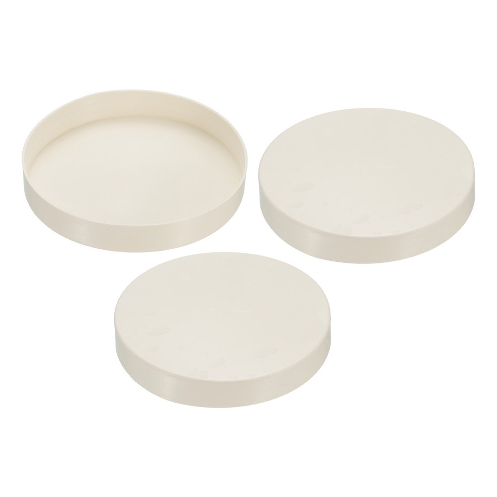 3 Pack 114mm ID Pipe End Caps Round Tubing Insert Pipe Cover White