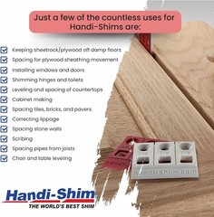 Heavy Duty Reusable Plastic Construction Shims for Spacing, Leveling, Plumbin…