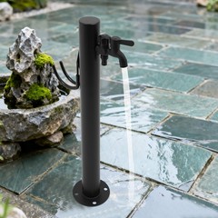 2-Outlets Outdoor Water Column Faucet Floor Mount Column Faucet Garden Faucet