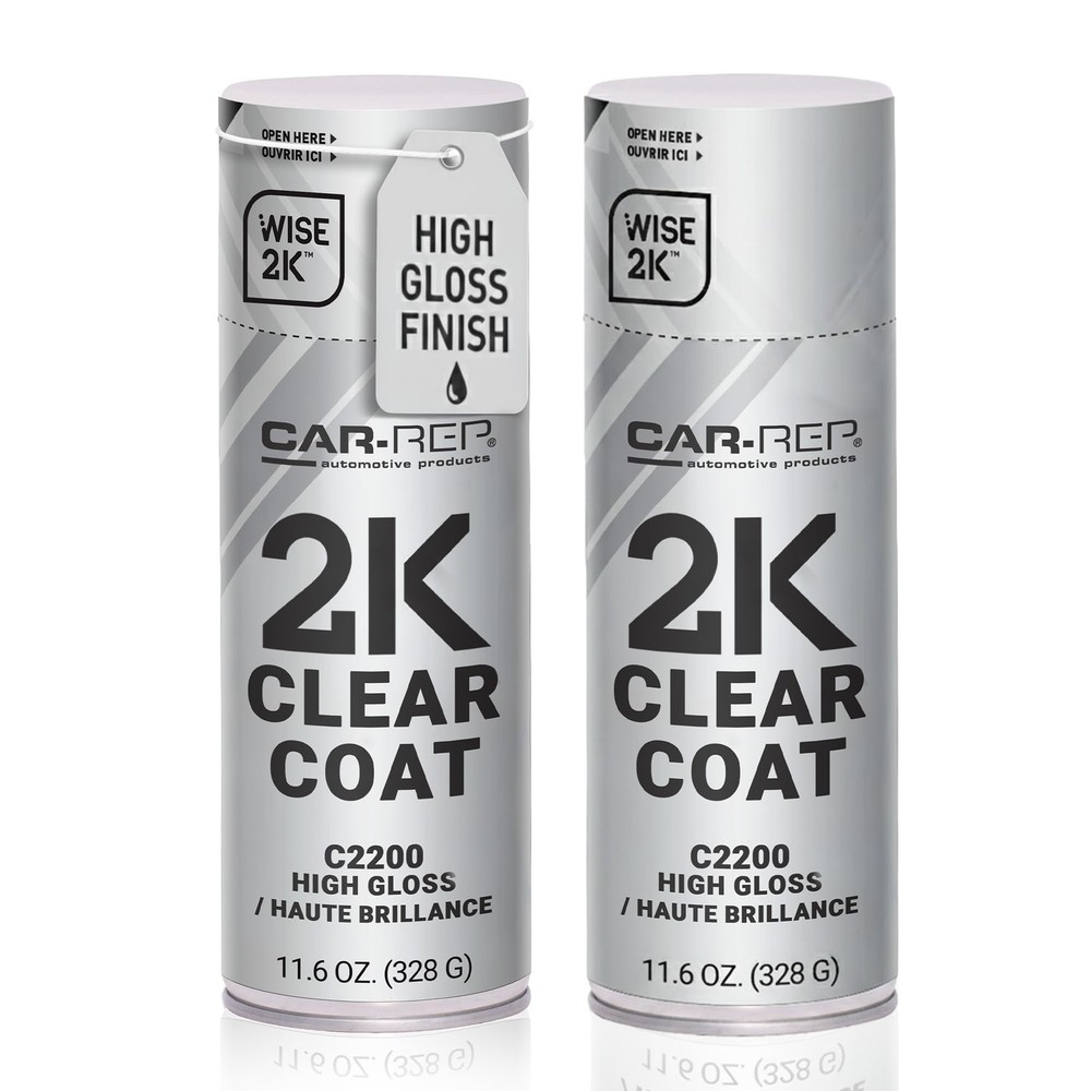 2K Polyurethane Clear Coat, 2 Pack, 11 oz Aerosol Cans, High Gloss Finish, Au…