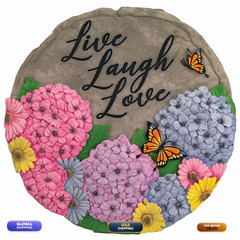 Spoontiques 13238 Live Laugh Love Stepping Stones Multicolored