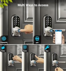 Veise RZ09 Smart Lock, 7-in-1 Keyless Entry with Handle Set, APP Control