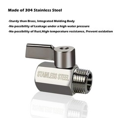 Showerhead Shut Off Valve with Stainless Handle, 304 1/2 inches