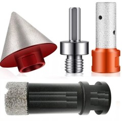 4Pcs marble ceramic porcelain Beveling Chamfer Bit w/ Adapter hole cut core bit