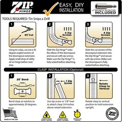 Zip Hinge 6 Pack Plus | Made in The USA Downspout Hinge | Hardware, Nutsetter &