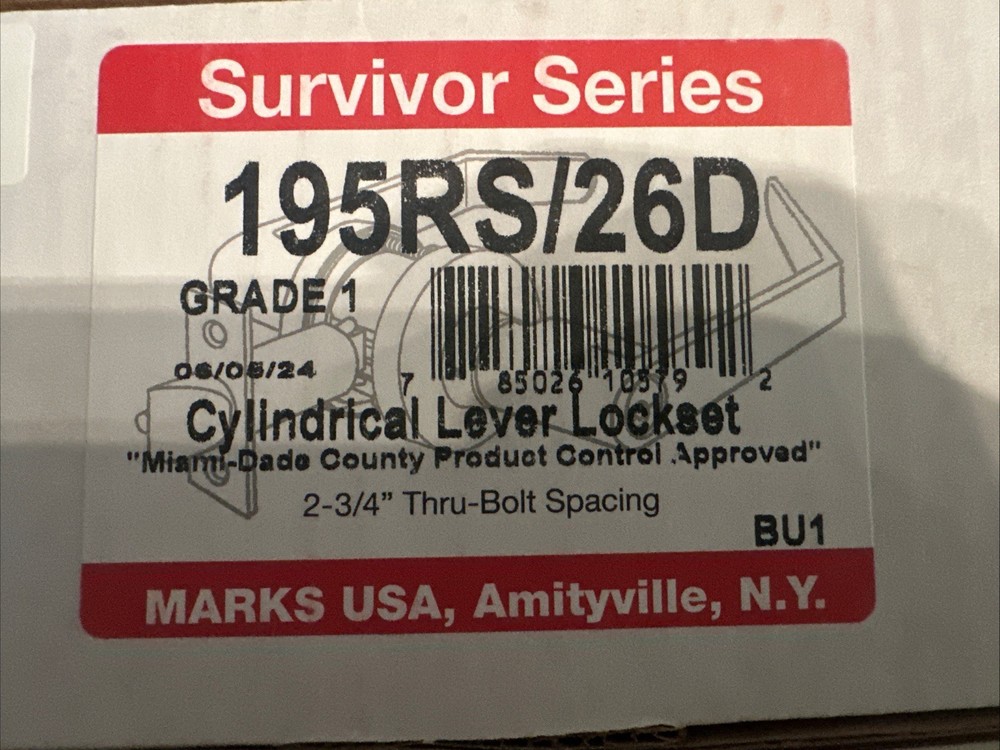 MARKS 195rs/26d Grade 1 Lever Lockset