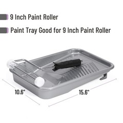 Bates- Paint Tray Set, 9 Inch, 12 pcs, 1x 9 Inch Roller 12 Gray