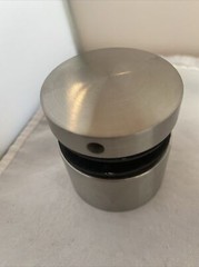 Stainless Steel Inline Design Glass Adapters Min. Hole On Glass 5/8” Set of 2