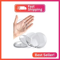 STRONGEST HOME 3.15-Inch Clear Rubber Door Stopper Wall Protector, Extra Large T