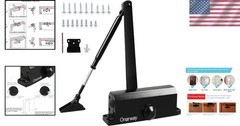 Automatic Hydraulic Door Closer Size 3 Black for Residential and Commercial Use