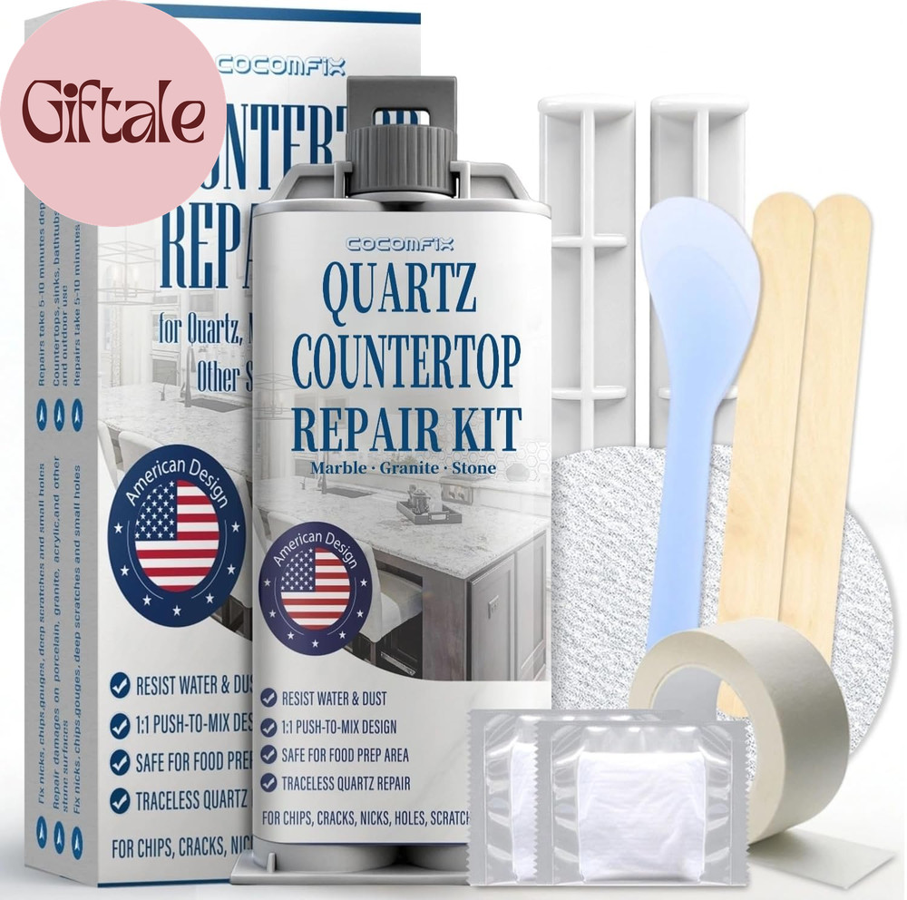 White Quartz Countertop Repair Kit Chip Crack Edge Fix Quick Drying