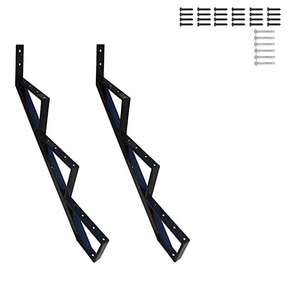 Mtb Supply 27 Inch Black Steel Stair Step Riser 3-Step Metal Stair Stringer 2