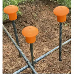 Bag of 25-Pack #3 to #8 Plastic Orange Rebar Safety Caps