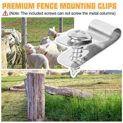 Tottist 120 Pcs Fence Wire Clamps Stainless Steel Fencing Mounting x120