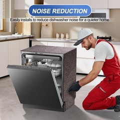 2Pcs Dishwasher Insulation Blanket, Pipe Roll Sound Dark Gray