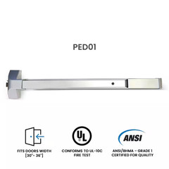 Panic Bar 33 In. Length, for Use with 30-36 In. Wide Doors
