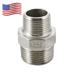 1″ to 3/4″ inch male NPT Hex Reducer Adapter Nipple Stainless Steel 304