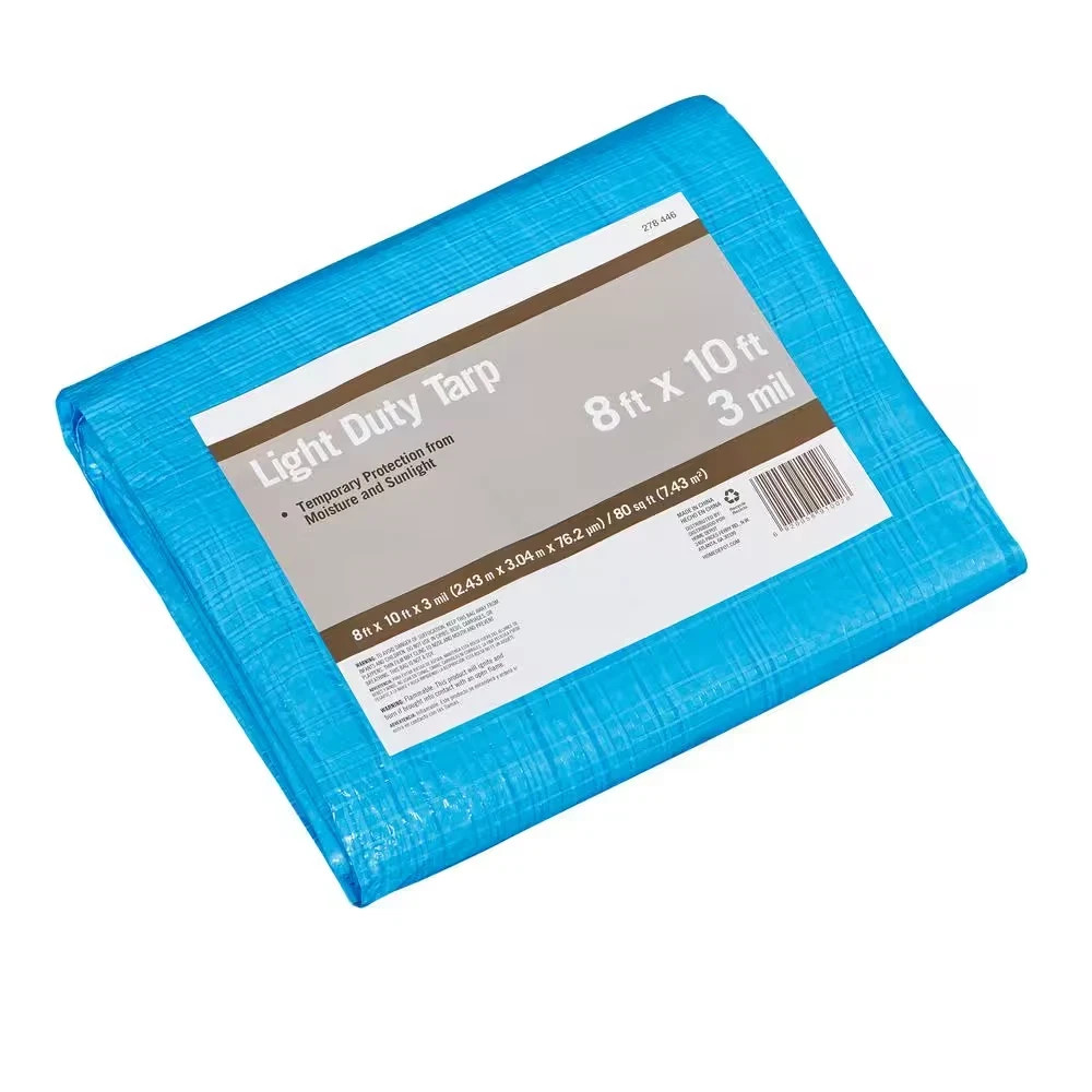 new Light Duty 8′ ft x 10′ ft Blue All Purpose Tarp 3 Mil Poly Waterproof UV