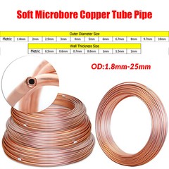 T2 Copper Coil Pipe Air Conditioning Soft Copper Tube 1.8/2/2.5/3-12/14/16/25mm