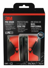 3M Pro-Grade Earmuff, Noise Reduction Rating (NRR) 30 dB, Lightweight & Adjusta