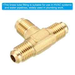 1/4″x1/4″x1/4″ Brass Fitting Flare Tee Tube Fitting