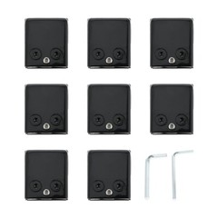 8Pcs Glass Clamps with 2pcs Hex Screwdriver Black 304 Stainless Steel 48x42x24mm