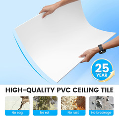 Drop Ceiling Tiles, 12 Pack Ceiling Tile 2Ft X 2Ft PVC Panel Cover 5Mm Waterproo