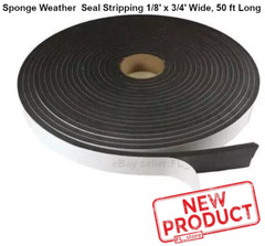 Sponge Weather Seal Stripping 1/8″ x 3/4″ Wide 50 Feet Roll Neoprene Closed Cell