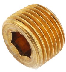 Anderson Metals 756115-06 Pipe Fitting, Countersink Plug, Lead Free Brass, 3/8