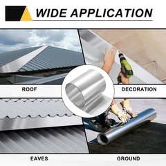 8in x 3.3ft Aluminum Flashing Roll, 0.15mm Metal Roof Panels for House Repair