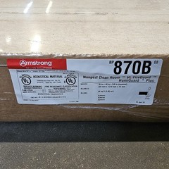 8 NEW Armstrong 870B Clean Room VL Square Lay-In Ceiling Tile 5/8” Thick 24×48
