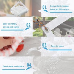 10×10 ft Clear Vinyl Tarp Heavy Duty 20 Mil Waterproof Transparent Tarp with …