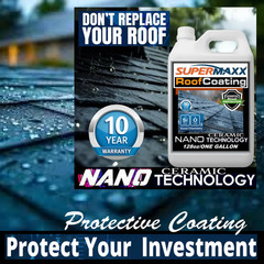 SUPERMAXX NANO ROOF COATING ASPHALT SHINGLES 10 YR STAIN UV SUN FADE PROTECTION