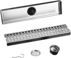 30cm Shower Channel Stainless Steel Drain Channel Floor Drain, Self Cleaning Siphon with…