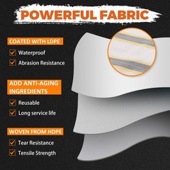 10×20 FT Heavy Duty Waterproof Tarp, 12 Mil Outdoor Protective Tarpaulin Cove…