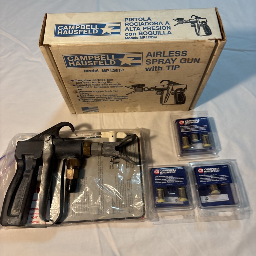 Campbell Hausfeld MP1261 Airless Spray Gun + 7 100 Mesh Filters