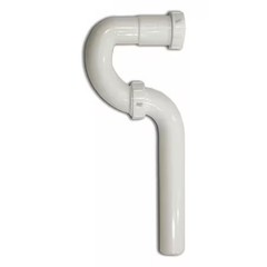1-1/4 Dia, Polypropylene, White/Plastic, Lavatory, P-Trap, 1Pnx5