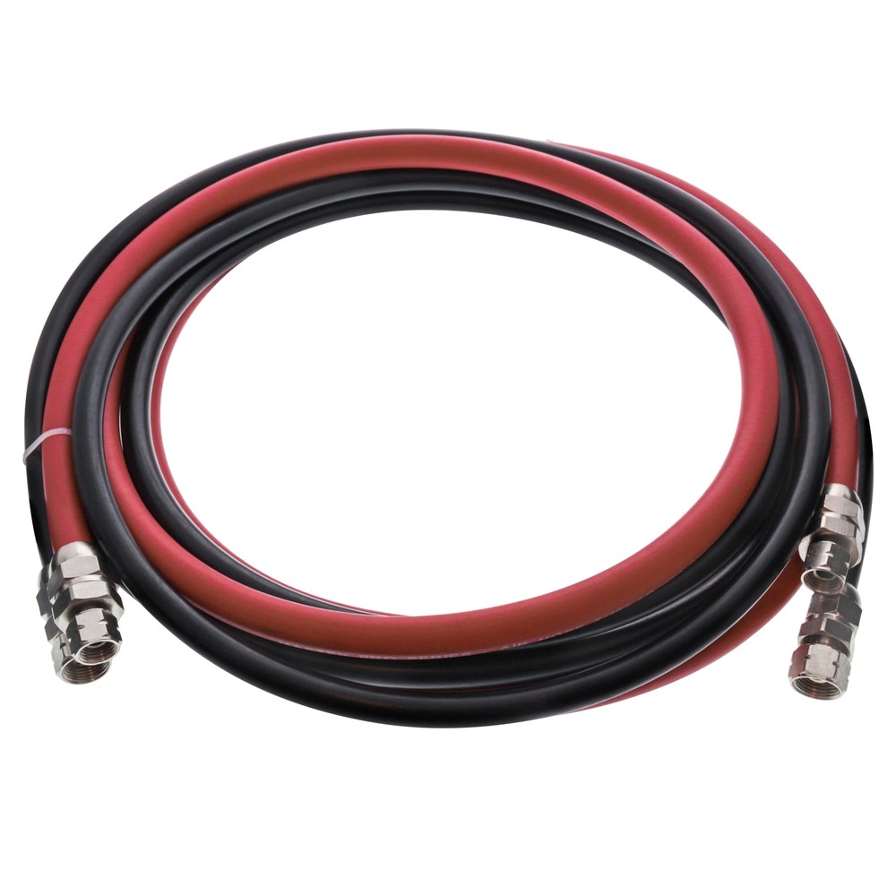 12 Foot Air and Fluid Hose Assembly Set for Spray Guns, Paint Pressure Pot Tanks