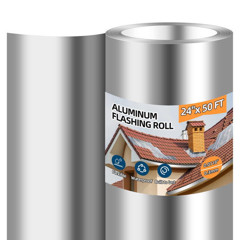 Tubtoken Aluminum Roll Flashing 24 X 50 Metal Roofing Roll For Roof And Garden