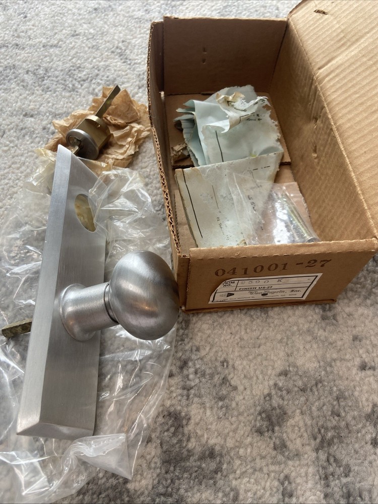 Von Duprin Door Knob & Plate 2590K Satin Nickel With Lock & Key
