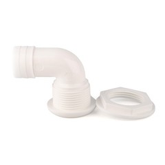 T-H Marine Thru-Hull Fitting – 90 Degree Elbow, 1-1/8 Inch Hose Short, White