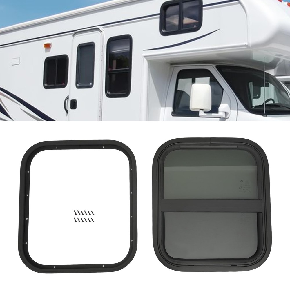 15×17 Universal RV Window 20% Tint Tempered Alum Frame Vent Screen Trailer Van