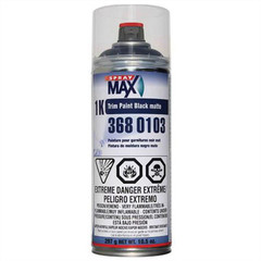 SprayMax 3680103 1K Trim Paint, 10.5 oz Aerosol Can, Matt Black, Liquid, 5.4 sq