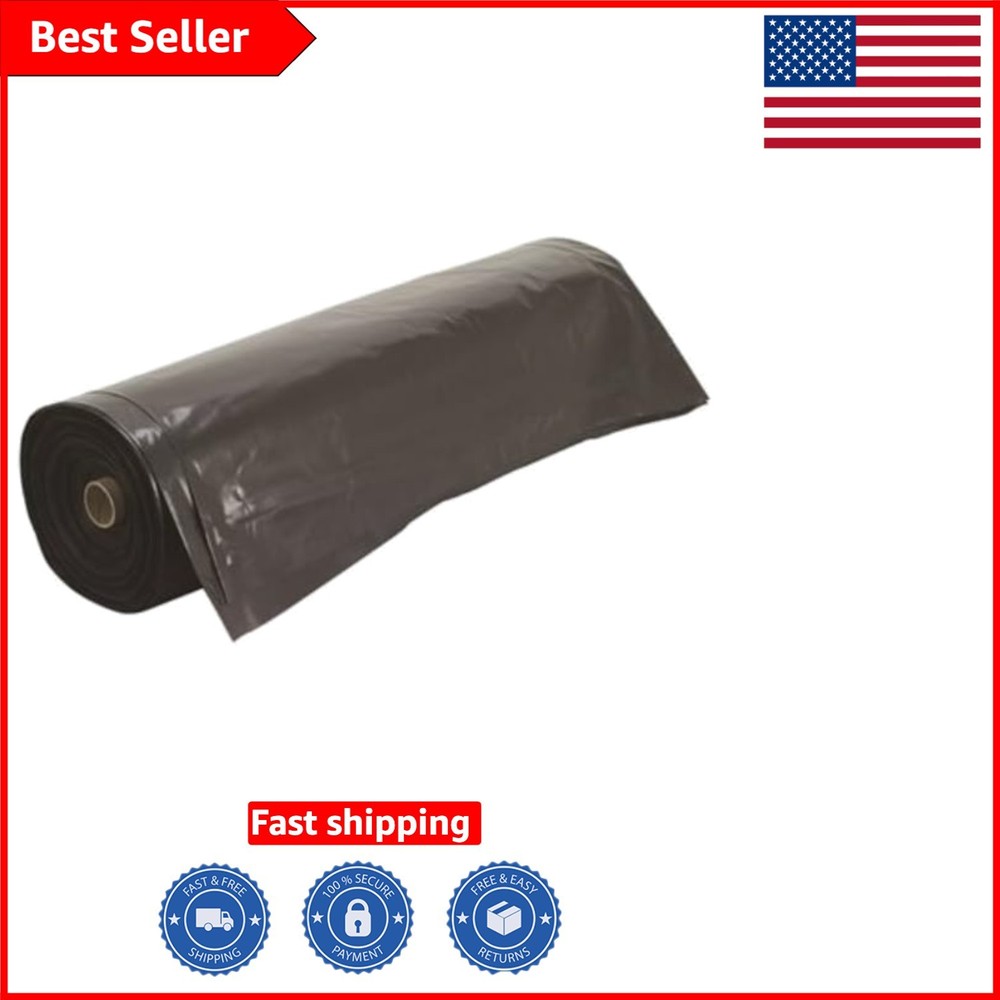 Heavy-Duty Black Polyethylene Sheeting 10′ x 25′ | 6 Mil Waterproof Barrier