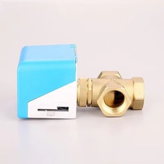 Motorized Brass Globe Valve 3 Way Electric Control Shut Off AC220V DN20 DN25