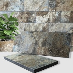AULIGET 6×12 Beige Brown Slate Peel Stick Backsplash Wall Tiles PVC Faux Stone P